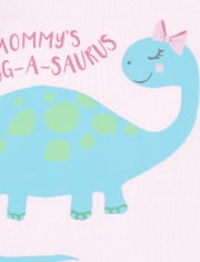 Baby And Toddler Girls Dino Mom Snug Fit Cotton Pajamas