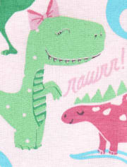 Baby And Toddler Girls Dino Mom Snug Fit Cotton Pajamas