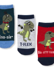 Calcetines tobilleros Dino para niños pequeños, paquete de 6