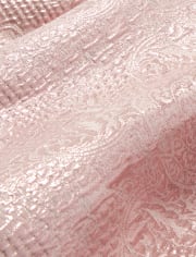 Girls Sleeveless Rose Gold Metallic Woven Jacquard Dress