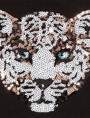 Girls Sequin Leopard Graphic Top