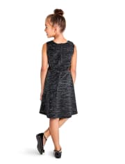 Girls Sleeveless Metallic Mesh Woven Dress