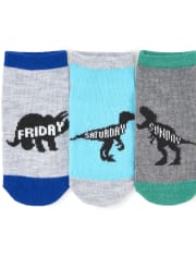 Paquete de 7 calcetines tobilleros con dinosaurios de Días de la semana para niños pequeños