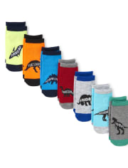 Paquete de 7 calcetines tobilleros con dinosaurios de Días de la semana para niños pequeños