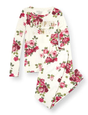 Pijama de algodón con ajuste ceñido de La Bella Durmiente de lámina familiar a juego para mujer