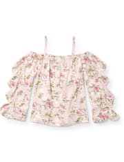 Girls Floral Off Shoulder Top