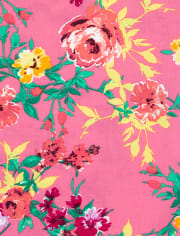 Girls Floral Cold Shoulder Top