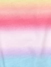 Girls Rainbow Striped Cut Out Romper