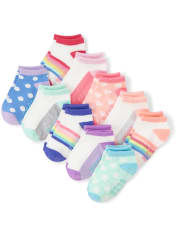 Toddler Girls Print Ankle Socks 10-Pack