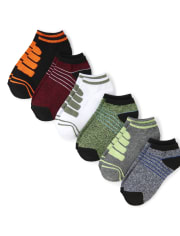 Boys Marled Cushioned Ankle Socks 6-Pack