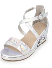 holographic wedge sandals