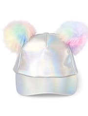 Baby And Toddler Girls Faux Fur Pom Pom Baseball Hat