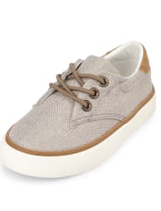 Toddler Boys Canvas Faux Lace Up Sneakers