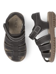 Toddler Boys Faux Leather Sandals