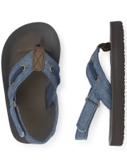Toddler Boys Chambray Baja Flip Flops