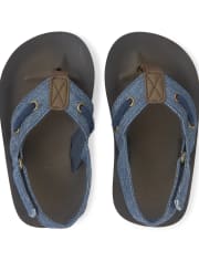 Toddler Boys Chambray Baja Flip Flops