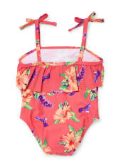 Baby And Toddler Girls Hibiscus Floral One Piece Swimsuit