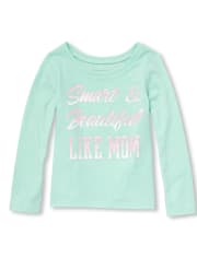Baby And Toddler Girls Glitter Like Mom Graphic Tee
