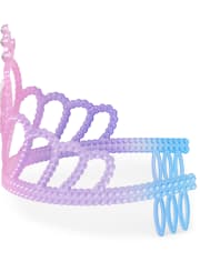 Diadema con tiara de princesa de cumpleaños con purpurina para niñas