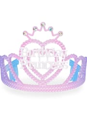 Diadema con tiara de princesa de cumpleaños con purpurina para niñas
