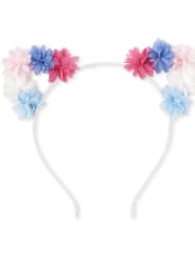 Girls Flower Cat Ears Headband