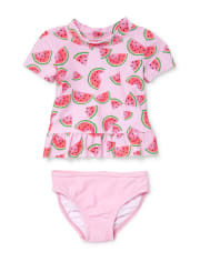 Maillot de bain Rashguard pastèque pour bébés et petites filles