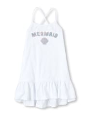 Girls Sleeveless Foil 'Mermaid' Cover Up