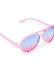 Gafas de sol de aviador con purpurina y arcoíris para niñas pequeñas
