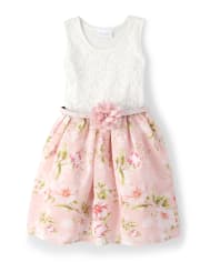 Girls Floral Lace Dress