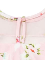 Girls Short Sleeve Floral Print Knit Cold Shoulder Dress | The Children ...