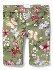 Girls Butterfly Floral Skimmer Shorts