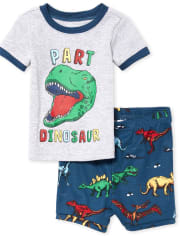 Baby And Toddler Boys Dino Snug Fit Cotton Pajamas