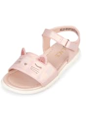 Toddler Girls Metallic Cat Sandals