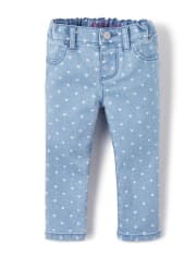Baby And Toddler Girls Heart Denim Jeggings