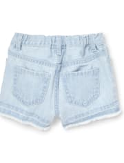 The Childrens Place Baby Girls White Destroy Shorts