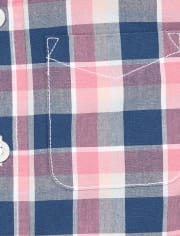 Baby And Toddler Boys Plaid Poplin Button Down Shirt