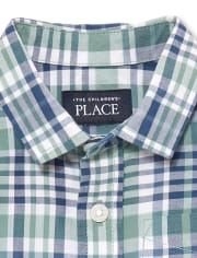 Baby And Toddler Boys Plaid Poplin Button Down Shirt