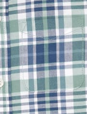 Baby And Toddler Boys Plaid Poplin Button Down Shirt