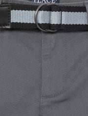 Boys Belted Skinny Chino Pants