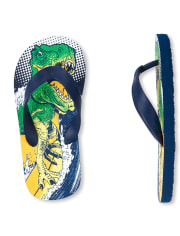 Boys Dino Surf Flip Flops