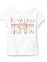Baby And Toddler Girls Matching Family Glitter Mom Graphic Tee