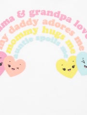 Camiseta con estampado familiar y purpurina para bebés y niñas pequeñas