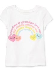 Camiseta con estampado familiar y purpurina para bebés y niñas pequeñas