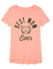 Womens Mommy and Me Foil Best Mom Matching Graphic Tee