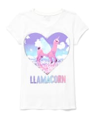 Girls Llamacorn Graphic Tee