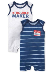 Baby Boys Troublemaker Romper 2-Pack