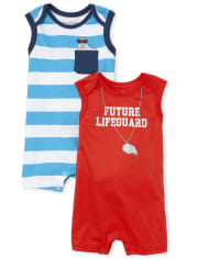 Baby Boys Lifeguard Romper 2-Pack
