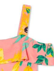 Girls Floral Off Shoulder Dress