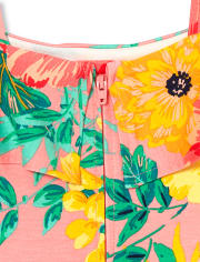 Girls Floral Off Shoulder Dress