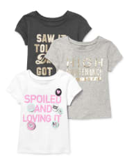 Baby And Toddler Girls Sassy Graphic Tee 3-Pack